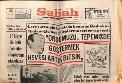 Sabah Gazetesi 30 Ocak 1969 - Irakta 60 Kişi Daha Asılacak GZ64093 - 1
