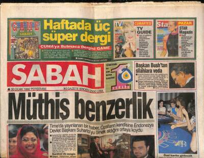 Sabah Gazetesi 30 Ocak 1992 - Asyalı Türkler Ruslardan Çok Votka İçiyor ! GZ83379 - 1