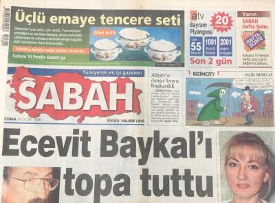 Sabah Gazetesi 30 Ocak 1998 - Ecevit Baykalı Topa Tuttu GZ36335 - 1