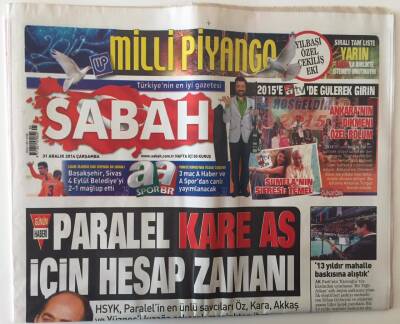 Sabah Gazetesi 31 Aralık 2014 - Paralel Kare As İçin Hesap Zamanı GZ26948 - 1