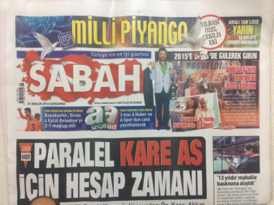 Sabah Gazetesi 31 Aralık 2014 - Paralel Kare As İçin Hesap Zamanı GZ27205 - 1