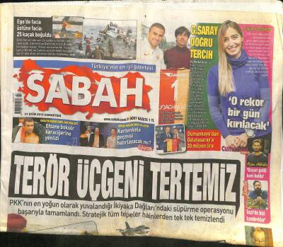 Sabah Gazetesi 31 Ekim 2015 - Güngören Mağduruna 100 Bin Lira Manevi Tazminat - Egede Facia Üstüne Facia 25 Kaçak Boğuldu GZ98485 - 1