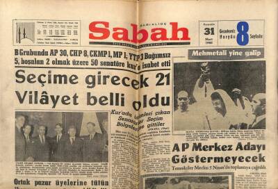 Sabah Gazetesi 31 Mart 1966 - Seçime Girecek 21 Vilayet Belli Oldu GZ64222 - 1