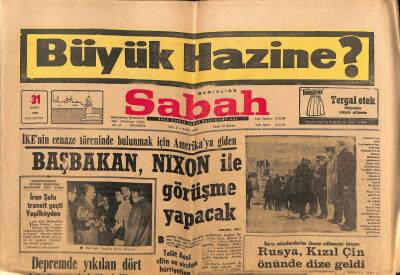 Sabah Gazetesi 31 Mart 1969 - Rusya , Kızıl Çin Önünde Dize Geldi GZ80743 - 1