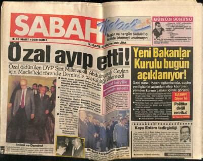 Sabah Gazetesi 31 Mart 1989 - Doğum Günü Hediyesi GZ56607 - 1
