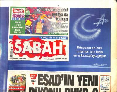 Sabah Gazetesi 31 Mart 2013 - Nilüferden Farkındalık Konseri - Esadın Yeni Piyonu DHKP-C GZ98401 - 1
