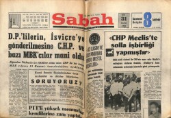 Sabah Gazetesi 31 Mayıs 1966 - CHP Mecliste Solla İş Birliği Yapmıştır GZ63883 - 1