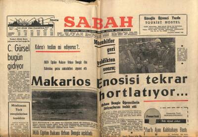 Sabah Gazetesi 31 Ocak 1966 - Makarios Enosisi Tekrar Hortlatıyor GZ64068 - 1