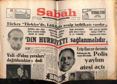 Sabah Gazetesi 31 Ocak 1969 - Türkeş Din Hürriyeti Sağlanmalıdır GZ64023 - 2