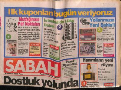 Sabah Gazetesi 31 Ocak 1988 - Doğum Günü Hediyesi GZ55924 - 1