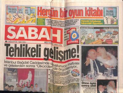 Sabah Gazetesi 4 Ağustos 1992 - Doğum Günü Hediyesi GZ55890 - 1