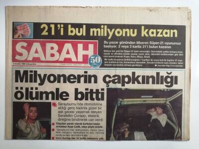 Sabah Gazetesi 4 Aralık 1985-Milyonerin Çapkınlığı Ölümle Bitti-GZ14508 - 1