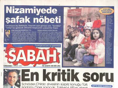 Sabah Gazetesi 4 Aralık 2002 - Saddama Barış Mucizesi - Erdoğanın Önü Açılıyor GZ127091 - 1