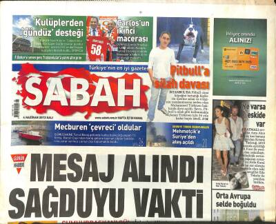 Sabah Gazetesi 4 Haziran 2013 - Erdoğan Bizde Millet de Oyuna Gelmeyiz GZ107656 - 1