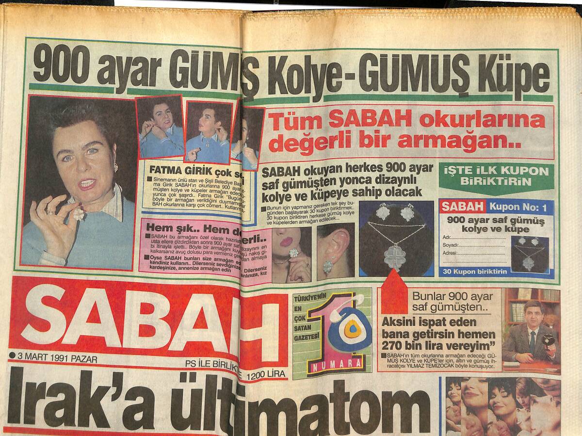 Sabah Gazetesi 4 Mart 1991 - Semra Özal Zor Bela - Moskova'da Geri Savaş Teknolojisi İçin Kavga GZ150451_Kopya(1) - 1