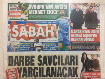 Sabah Gazetesi 4 Mart 2015 - Darbe Savcıları Yargılanacak GZ27203 - 1