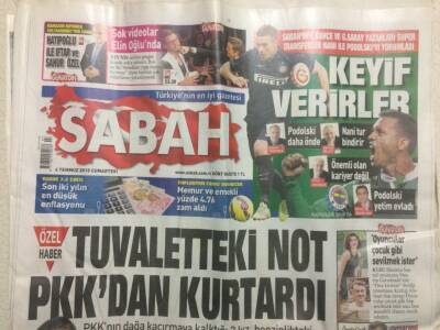 Sabah Gazetesi 4 Temmuz 2015 - Tuvaletteki Not Pkkdan Kurtardı GZ29499 - 1