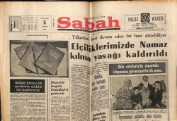 Sabah Gazetesi 5 Kasım 1966 - Elçiliklerimizde Namaz Kılma Yasağı Kaldırıldı GZ64078 - 2