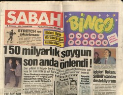 Sabah Gazetesi 5 Kasım 1988 - 150 Milyarlık Banka Soygunu Son Anda Önlendi GZ61508 - 2