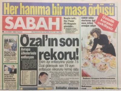 Sabah Gazetesi 5 Kasım 1989 - Özalın Son Rekoru GZ35776 - 1