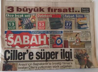 Sabah Gazetesi 5 Mart 1996 - Çillere Süper İlgi Bir Kaç Gün İçinde 6 Uluslararası Toplantıya Davet Edildi GZ18523 - 1