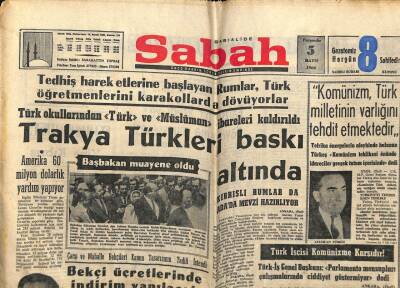 Sabah Gazetesi 5 Mayıs 1966 - Trakya Türkleri Baskı Altında GZ63882 - 1
