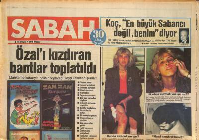 Sabah Gazetesi 5 Mayıs 1985 - Nazan Şoray Son Aşkını Anlattı - Koç , En Büyük Sabancı Değil , Benim diyor GZ126840 - 1