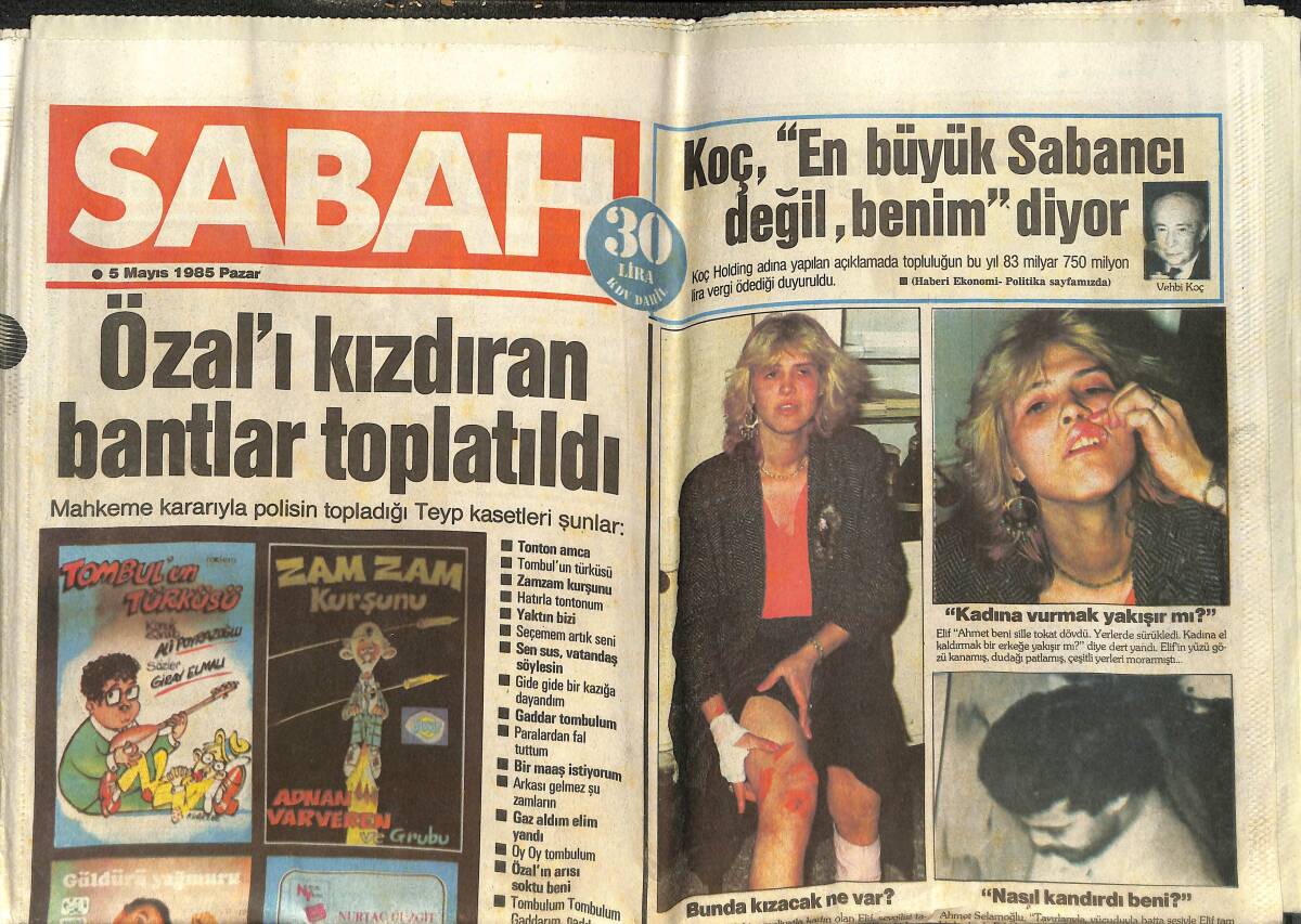 Sabah Gazetesi 5 Mayıs 1985 - Nazan Şoray Son Aşkını Anlattı - Koç En Büyük Sabancı Değil Benim Diyor GZ142394 - 1