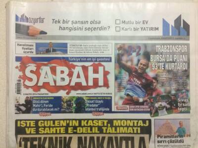 Sabah Gazetesi 5 Mayıs 2014 - Gülenin Talimatı,Teknik Nakavtla Alt Edeceksiniz GZ29536 - 1
