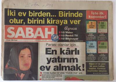 Sabah Gazetesi 5 Ocak 1986 - En Karlı Yatırım Ev Almak ! GZ25008 - 1