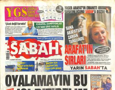 Sabah Gazetesi 5 Şubat 2013 - Europol Şampiyonlar Liginde Şike Yapıldı - Eski Kamboçya Kralı Törenle Yakıldı GZ124743 - 1
