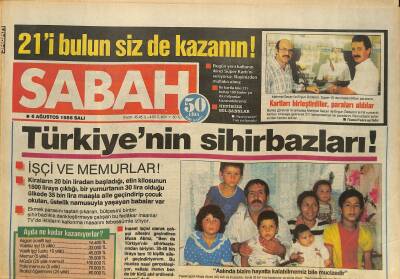 Sabah Gazetesi 6 Ağustos 1985 - Fatihin Fedaisi Durakoğlu Çizgi Roman, Carroll Reffoy, Yandım Ali Çizgi Roman GZ126430 - 1