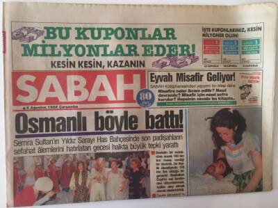 Sabah Gazetesi 6 Ağustos1986 - Semra Sulatannın Yıldız Sarayı Has Bahçesinde Yaptığı Gece Halkta Büyük Tepki Yarattı GZ20924 - 1