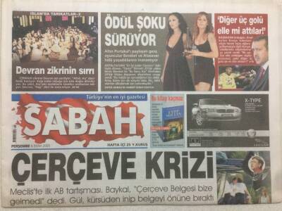 Sabah Gazetesi 6 Ekim 2005 - Çerçeve Krizi GZ47137 - 1