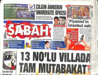 Sabah Gazetesi 6 Eylül 2013 - Antartikada Türk Üssü - Mısır İçişleri Bakanına Suikast Girişimi GZ116612 - 1