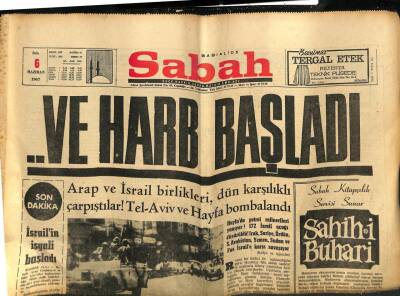 Sabah Gazetesi 6 Haziran 1967 - İsrailin İşgali Başladı GZ77374 - 1