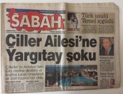 Sabah Gazetesi 6 Kasım 1999 - Çiller Ailesine Yargıtay Şoku GZ11963 - 2