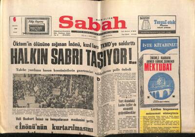 Sabah Gazetesi 6 Mayıs 1969 - Halkın Sabrı Taşıyor GZ63892 - 2