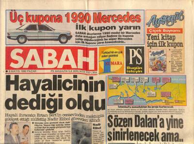 Sabah Gazetesi 6 Mayıs 1990 - Sezen Aksu Eğer Canım Yanarsa Bende Isırırım GZ89066 - 1