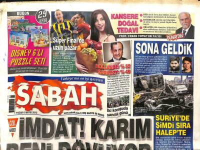 Sabah Gazetesi 6 Mayıs 2012 - Suriyede Şimdi Sıra Halepte - Atasagun Nihayet Köşkten Taşındı GZ98903 - 1