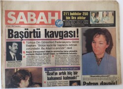 Sabah Gazetesi 6 Ocak 1986 - Başörtü Kavgası GZ13999 - 2