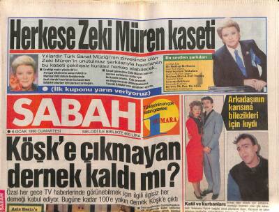 Sabah Gazetesi 6 Ocak 1990 - Herkese Zeki Müren Kaseti GZ83369 - 1