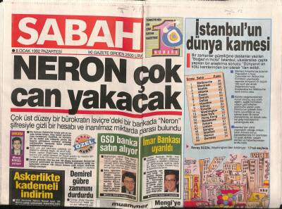 Sabah Gazetesi 6 Ocak 1992 - Doğum Günü Hediyesi GZ55911 - 1