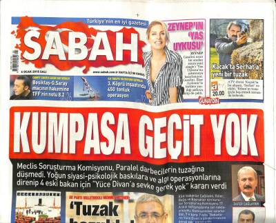Sabah Gazetesi 6 Ocak 2015 - 3. Köprü İnşaatında 450 Tonluk Operasyon - Davutoğlunun Davos Sürprizi GZ98473 - 1