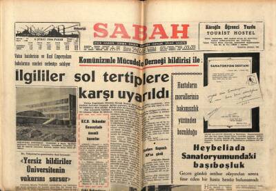 Sabah Gazetesi 6 Şubat 1966 - İlgililer Sol Tertiplere Karşı Uyarıldı GZ64135 - 1