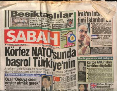 Sabah Gazetesi 6 Şubat 1991 - Kuveyt Sahili Ateş Altında GZ62867 - 2