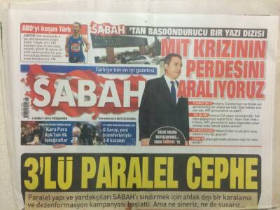 Sabah Gazetesi 6 Şubat 2014 - Mit Krizinin Perdesini Aralıyoruz GZ29739 - 1