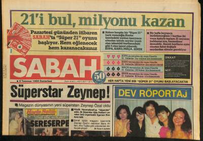 Sabah Gazetesi 6 Temmuz 1985 - Türkân Şoray Ruslara Kızdı - Gönül Yazarın Makyajsız İlk Fotoğrafı GZ126053 - 1