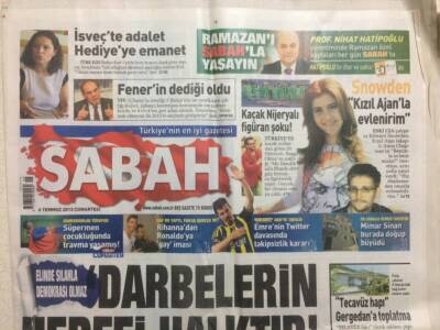 Sabah Gazetesi 6 Temmuz 2013 - Darbelerin Hedefi Halktır GZ29256 - 1