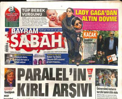 Sabah Gazetesi 7 Ekim 2014 - Ölümcül Ebola Virüsü Avrupayı Tehdit Ediyor GZ100204 - 1